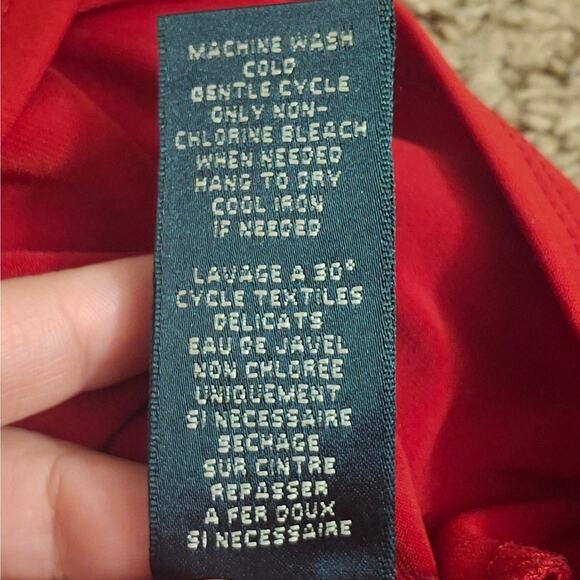 Lauren Ralph Lauren Red Cocktail Midi Dress - Size 2 - Picture 8 of 9